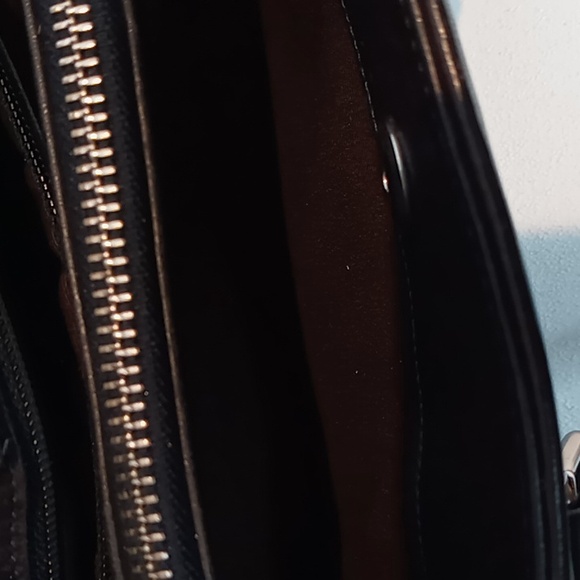 Coach Bonnie Legacy- M0P-9419 - Vintage Leather Double Handle Satchel- Navy Blue - Picture 9 of 11